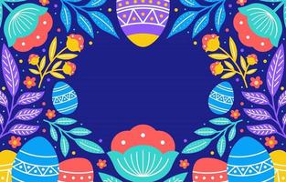 Easter Background in Colorful Flower and Foliage vector