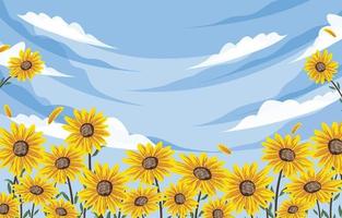 Beautiful Sunflower Background vector