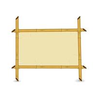 Pergamino en blanco en un marco de bambú aislado sobre un fondo blanco para su creatividad vector
