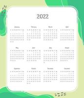 Calendar for 2022 vector