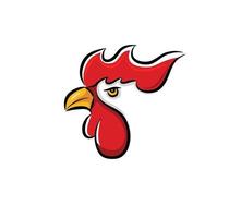 chicken Rooster head mascot  isolated on white background