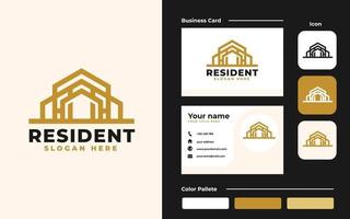 Real estate logo and business card design template - Good to use for Construction and Architecture Building vector