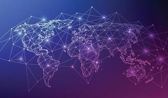 Global network connection. World map point and line composition concept of global business. Vector Illustration