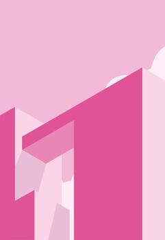 Ilustración de vector de edificio de arquitectura en estilo minimalista.