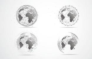 conexión de red global. concepto de composición de puntos y líneas del mapa mundial de negocios globales. ilustración vectorial vector