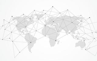 conexión de red global. concepto de composición de puntos y líneas del mapa mundial de negocios globales. ilustración vectorial vector