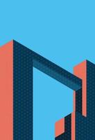 Ilustración de vector de edificio de arquitectura en estilo minimalista.