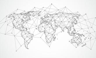 Global network connection. World map point and line composition concept of global business. Vector Illustration