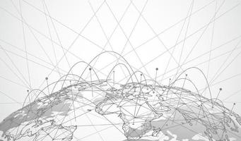 Global network connection. World map point and line composition concept of global business. Vector Illustration