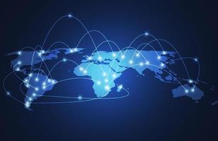 Global network connection. World map point and line composition concept of global business. Vector Illustration