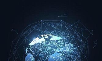 Global network connection. World map point and line composition concept of global business. Vector Illustration