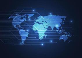 Global network connection. World map point and line composition concept of global business. Vector Illustration