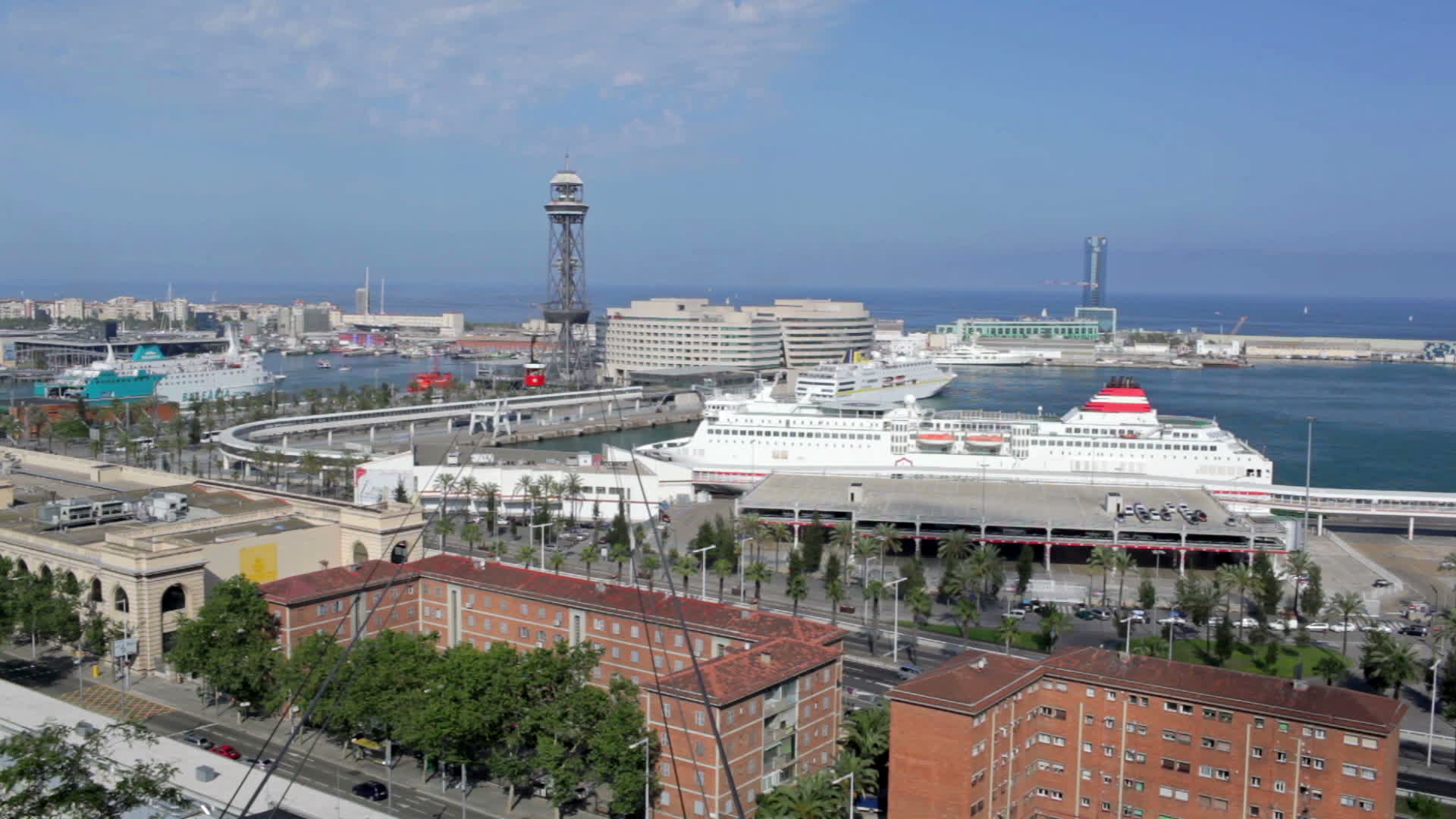 Barcelona traffic timelapse, cableway, ships, cars 2059071 Stock Video ...
