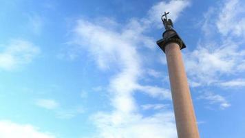 Timelapse Alexander column en San Petersburgo. video