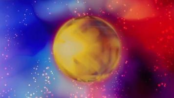 Abstract Neon Futuristic Background with Rotating Sphere. video