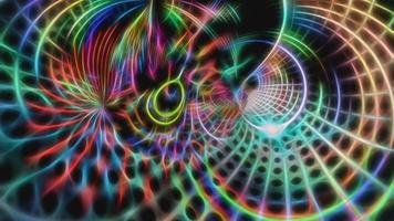 Abstract Multi-Colored Neon Fractal Background video