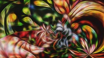 Abstract Fractal Background with A Moving Neon Pattern video