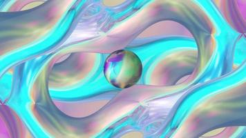 Fondo de fantasía azul abstracto con esfera 3d video