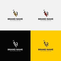 Creative bee honey logo design vector concept template illustration for honey collect sell and buy company branding or business startup
