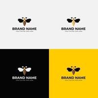 Creative abstract bee honey logo design vector concept template illustration for honey collect sell and buy company branding or business startup.