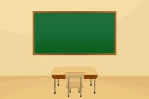 Green School Chalkboard With School Table vector