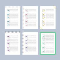Flat to Do Check List Collection vector