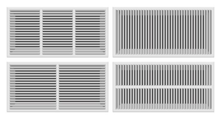 Bathroom ventilation grills set vector illustration