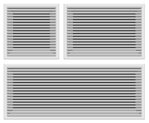 Bathroom ventilation grills set vector illustration