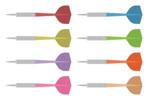 flechas de dardo en estilo plano aislado sobre fondo blanco vector