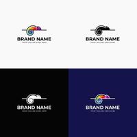 Trendy colorful chameleon logo design template vector illustration. Lizard animal, Exotic animal, Chameleon logo template. Creative chameleon logo icon design
