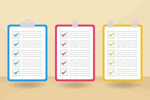 Colorful Check List Collection With Flat Design vector