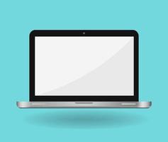 Laptop Computer Mockup With White Screen vector