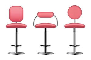 Realistic bar chair set vector illustration