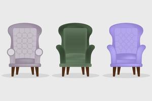 Realistic Modern Armchairs Set vector