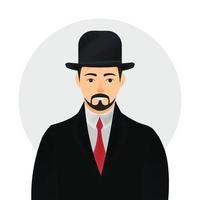 Man With Bowler Hat and Suit vector