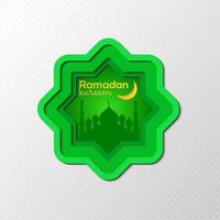 Ramadan kareem green ornament background design vector