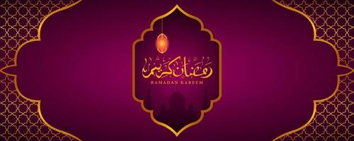 Ramadán Kareem con adornos de oro. vector