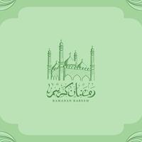 Ramadan kareem with hand drawn islamic ornament illustration background vector