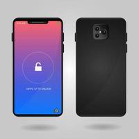 Realistic Mobile Phone Mockup With Gradient Screen vector