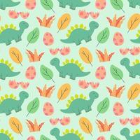 cute dinosaurs pattern design vector illustration seamless pattern with Dinosaurs