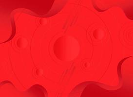 Modern Gradient Red Fluid Background With Geometric Shapes vector