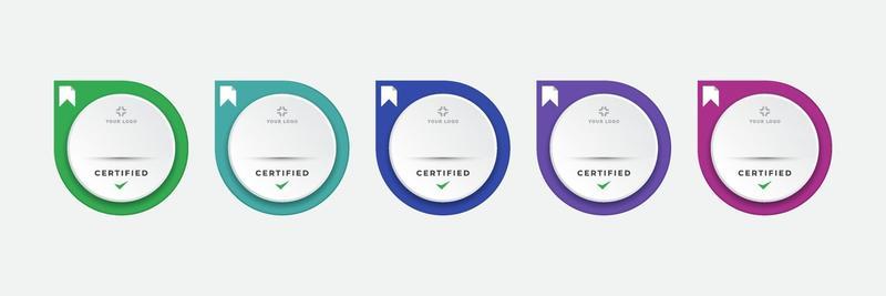 Certified digital badge logo design template. Future of IT certification for corporate project brand. Set modern icon vector illustration.