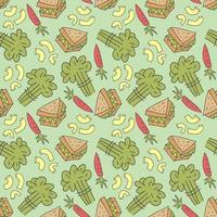 pattern seamless meal kids doodle element. food seamless background in doodle style vector