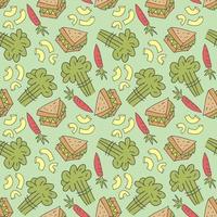 pattern seamless meal kids doodle element. food seamless background in doodle style vector