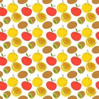 pattern with element fruits. seamless pattern with orange and kiwi vector illustration,