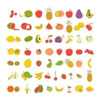 fruit coloring element set. Set of fruit Vector illustration