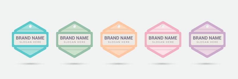 Logo badge icon for feminine product, online, food, culinary, shop, etc. Colorful with pastel color. Vector illustration design template.