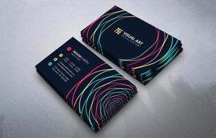 Modern Business Card With Colorful Lines vector