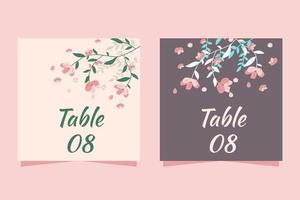 Wedding Table Number With Flowers vector