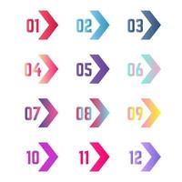 Colorful Arrow Bullet Points Collection vector